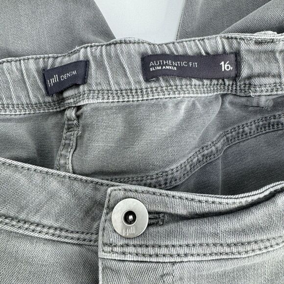 J Jill Authentic Fit Slim Ankle Jeans Womens Plus 16 Stretch Gray cropped 36x22 - Picture 5 of 5